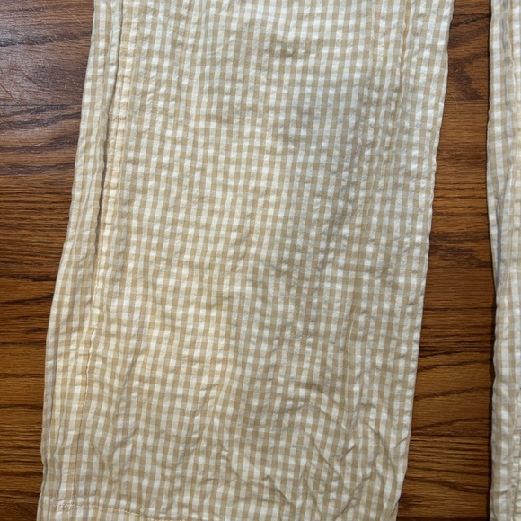 Wide Leg Gingham Pants in Cream - Picture 3 of 10